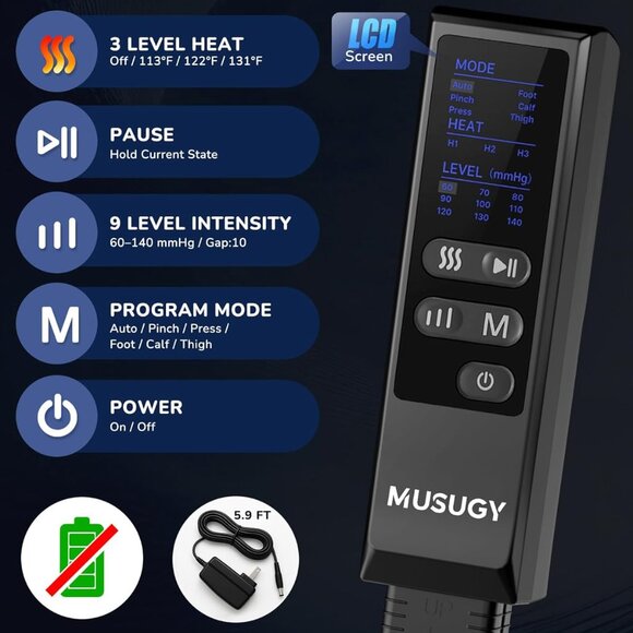 Leg Massager with Heat and Compression - Picture 6 of 8